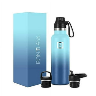 IRON °FLASK Sports Water Bottle - 22 Oz 3 Lids (Straw Lid), Leak Proof -  Stainless Steel Gym & Sport Bottles for Men, Women & Kids - Double Walled