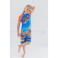 thumbnail image 2 of Hot Wheels Toddler Boys Raglan Pullover Swim Rash Guard Swim Trunks Blue 2T, 2 of 8