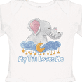 thumbnail image 4 of Inktastic My Titi Loves Me Cute Elephants Clouds Moon and Stars Boys or Girls Long Sleeve Baby Bodysuit, 4 of 5