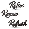 thumbnail image 1 of Letrero de madera KOYILTD para decoración de baño, 3 piezas, Relax Renew Refresh, 1 of 7