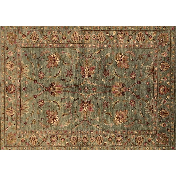 Ahgly Company Machine Washable Indoor Rectangle Oriental Brown Industrial Area Rugs, 2' x 3'