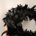 thumbnail image 4 of 15.7in Natural Feathers Wreath Front Door Black Feather Wreath Spooky Scene Party Favors for Porch Halloween Decoration, 4 of 5
