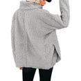 thumbnail image 4 of UAMVSH Plus Size Fleece Sweatshirts for Women Comfy Sherpa Fluffy High Neck Pullover Tops Warm Plush Long Sleeve Shirts Winter Outfits(X-Large,Gray), 4 of 7