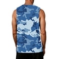 thumbnail image 2 of longantii Men's Camo Print Tank Tops Breathable Crew Neck Sleeveless Shirts Loose Fit Outdoor Athletic Summer Vest Blue XL, 2 of 3