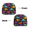 thumbnail image 4 of Goofa Colorful Dinosaur Pattern 2 PCS Car Headrest Cover, Headrest Protector,Universal Interior Car Accessories, 4 of 6