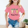 thumbnail image 2 of Summer Tops Kids Girls Summer Rabbit Print T Shirt Child Cute Easter Short Sleeve Tee Top Boys T Shirts Pink 7 Years-8 Years, 2 of 4