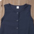 thumbnail image 3 of Diconna Newborn sleeveless cotton solid color button trousers jumpsuit, 3 of 5