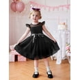 thumbnail image 7 of Arshiner Girls Toddler Dress Summer Ruffle Sleeve Mesh A Line Formal Party Tulle Dresses with Pockets, 7 of 7