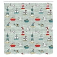 thumbnail image 3 of Ambesonne Lighthouse Shower Curtain, Message Bottle Gulls, 69"Wx84"L, Multicolor, 3 of 5