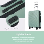 Travelhouse 4 Piece Hardshell Luggage Set Hardside Lightweight Suitcase with TSA Lock Spinner Wheels.(Green)