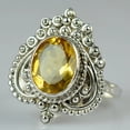 thumbnail image 5 of Navya Craft Citrine Oval Sterling Silver Handmade Yellow Gemstone Statement Women Ring Size 9.5, 5 of 11