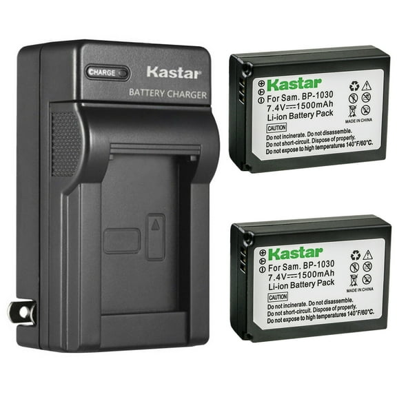 Kastar 2-Pack Battery and AC Wall Charger Replacement for Samsung BP-1030 BP1030, ED-BP1030, BP-1130 BP1130, ED-BP1130 Battery, Samaung BC-1030 BC1030, BC-1030b BC1030b Charger