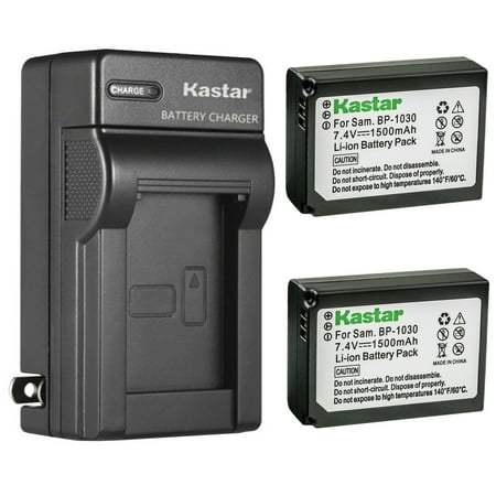 Kastar 2-Pack Battery and AC Wall Charger Replacement for Samsung BP-1030 BP1030 ED-BP1030 BP-1130 BP1130 ED-BP1130 Battery Samaung BC-1030 BC1030 BC-1030b BC1030b Charger