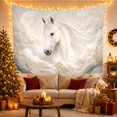 thumbnail image 3 of White Horse in Moonlight with Golden Sprigs, Dreamy Surreal Wall Art for Nature Lovers, Mystical Animal Decor Housewarming Gift Tapestry Wall Hanging for Bedroom and Living Room, 3 of 7