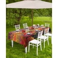 thumbnail image 4 of Fsddascl Red Orange Green Forest Outdoor Tablecloth - 60x84 Inch Rectangle Dining Table Cover, Fall Botanical Tree Maple Leaf Waterproof Outdoor Table Cloth with Umbrella Hole & Zipper for Patio, 4 of 7