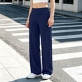 thumbnail image 4 of Ovbmpzd Straight-Leg Womans Yoga Pants Ladies Petite Navy Leggings Long Mid Waist Casual Leggings,S, 4 of 6