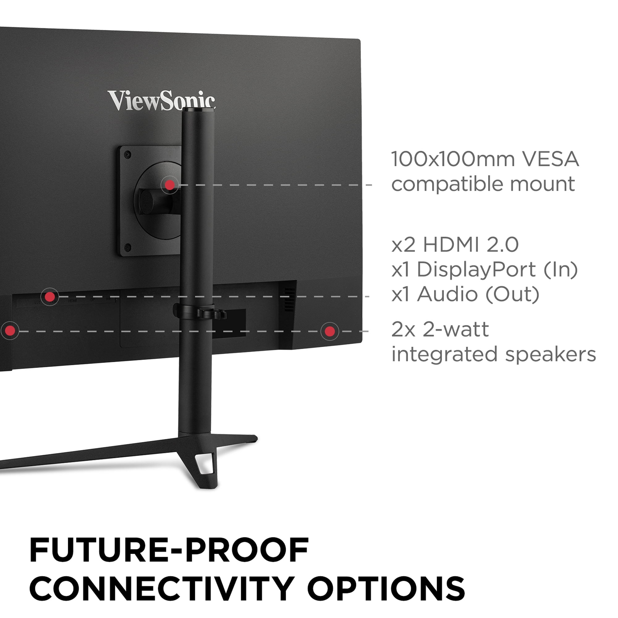 ViewSonic OMNI VX2728J-2K 27 Inch Gaming Monitor QHD 2560 x 1440 (2K) 165Hz 1ms IPS w/ FreeSync Premium, Advanced Ergonomics, HDMI, DP