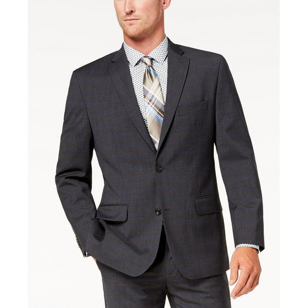 Michael Kors Men's Classic-Fit Airsoft Stretch Suit Jacket, Grey/Blue, 36 Walmart.com