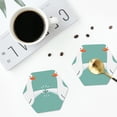 thumbnail image 4 of Yiaed Goosebumps Print Leather Coasters for Drinks - Cup Coasters Coffee Table Kitchen Table Bar, Home & Office Gifts Handmade Drink Coasters-Hexagon, 4 of 6