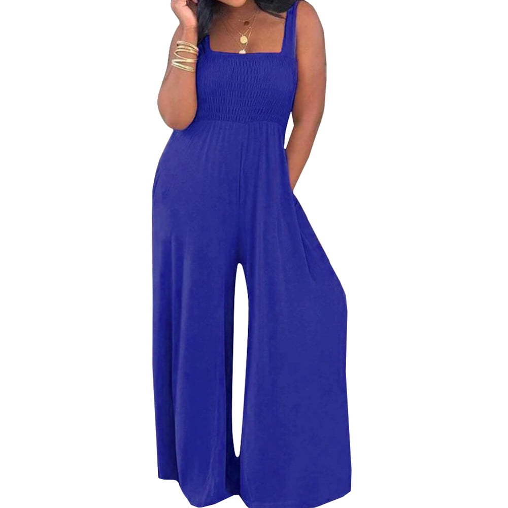 Kracht Surrey Vooruitgang Sleeveless Female Jumpsuit Solid Color Square Neck Ladies Wide Legs Casual  Loose Summer Playsuit Holiday Clothes - Walmart.com