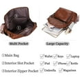 thumbnail image 4 of 2PC Leather Backpack with Mini Purse for Women Anti-theft Vintage Vegan Boho Fashion Rucksack Cute Ladies Casual Waterproof Shoulder Daypack Bags with Guitar Strap for Travel Work,Large,Brown, 4 of 6