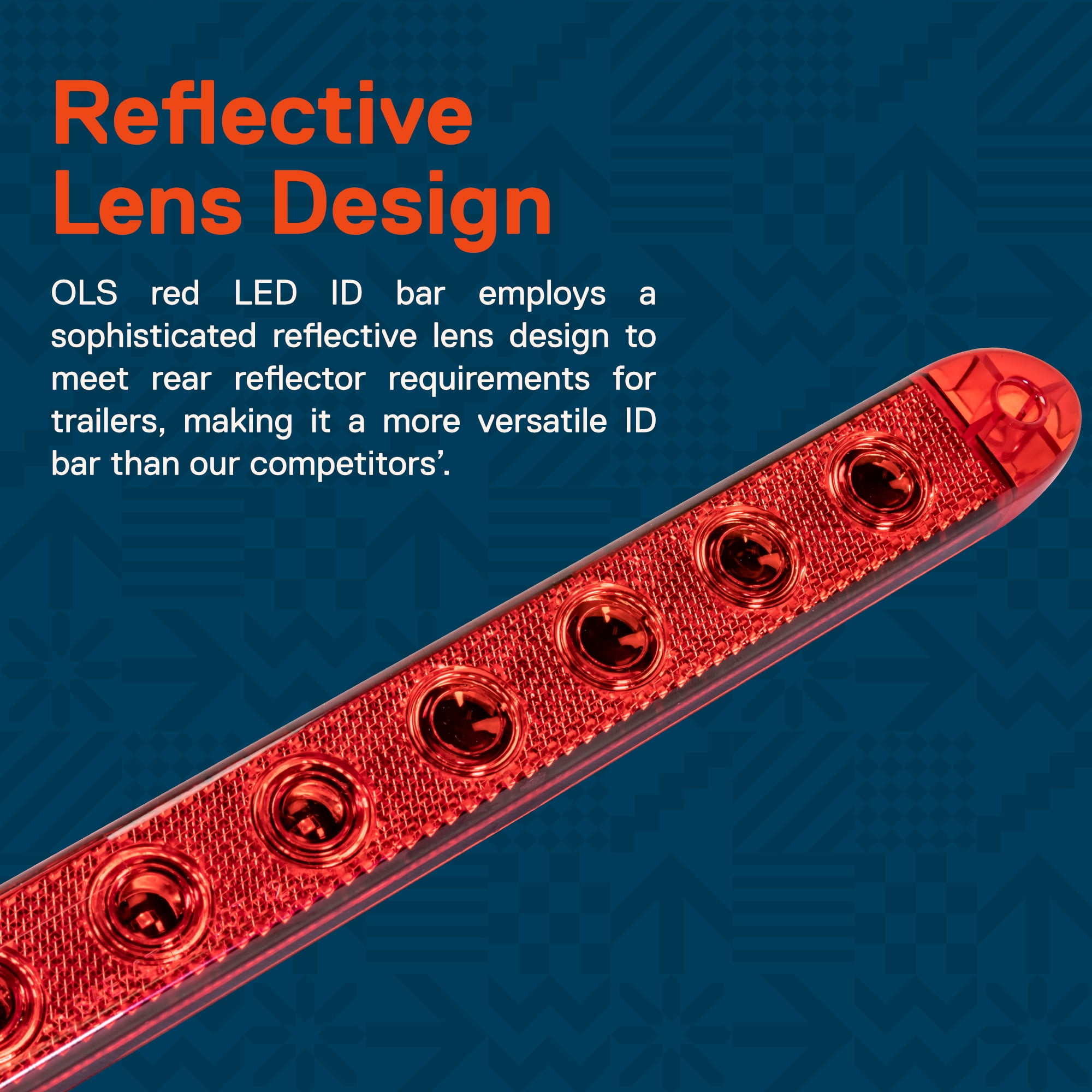 2pc 16" 11 LED Red Trailer Light Bar Waterproof - IP65 DOT Compliant Reflective Lens Park/Brake/Turn Clearance ID Marker Brake Tail Light for Trucks