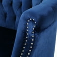 thumbnail image 5 of Melaina Tufted Chesterfield Velvet Loveseat with Scrolled Arms, Navy Blue and Dark Brown, 5 of 6