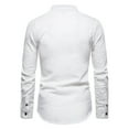 thumbnail image 4 of CEHVOM New Long-Sleeved Solid Color Casual Lapel Button Button Light Business Shirt, 4 of 6