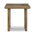 thumbnail image 2 of 23 Inch Modern Side End Table, Brown Mango Wood, Square Geometric Surface, 2 of 5