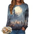thumbnail image 6 of Duqingm 2026 Halloween Shirts for Women Long Sleeve Spooky Graphic Tees Vintage Festival Tops Crew Neck Sweatshirts Funny Gifts,L, 6 of 7