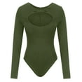 thumbnail image 5 of BUIgtTklOP Women's Mock Turtle Neck Long Sleeve Tops Bodysuit Jumpsuit, 5 of 5