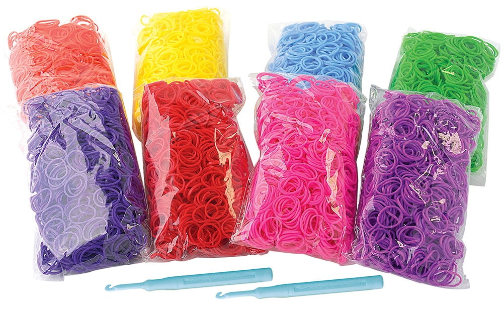 The Beadery Wonder Loom Mega Bucket Of Bands With Tool 8000 Pieces Walmart Com Walmart Com