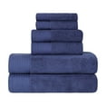 thumbnail image 2 of BNM Turkish Cotton Solid Towel Set of 6, Navy Blue, 2 of 6