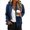 Blue, variant on Women's Cable Knit Hooded Jackets Full Zipper Long Sleeve Floral Textured Jackets with Pockets for Everyday Fall Winter