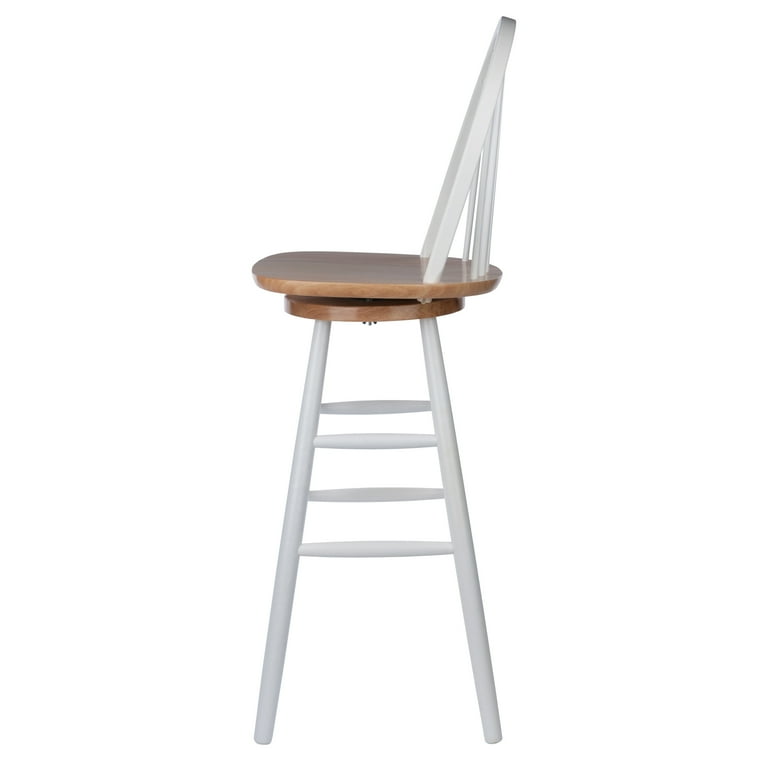Winsome Wood Wagner 30 Arrow Back Windsor Swivel Bar Stool White and Natural