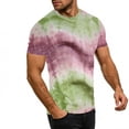 thumbnail image 5 of Odbmxy Womens Plus Tees Summer Short Sleeve Tie-Dye Womens Top Fitness Basic Loose Workout Green Leisure Tops, 5 of 9