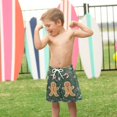 thumbnail image 4 of FORMRS Boys Swim Trunks Quick Dry Mesh Liner Boardshorts Sizes XS-XL, Christmas Gingerbread, 4 of 7