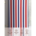 thumbnail image 6 of Red Blue White Striped Sheer Curtains 84 Inch Length 2 Panels Set for Living Room/Bedroom, Modern Simple Stripes Semi Curtain Sheers Drapes Rod Pocket Curtains Window Treatment Set 52''x84''x2, 6 of 7