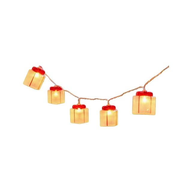 HCBY 4.9FT Christmas Gift Box LED Light String for Christmas Tree Shop Window Party Bar Birthday Banquet Indoor Outdoor Courtyard Decoration (Red)