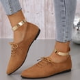 thumbnail image 6 of HTHLVMD Lace Up Dress Flats, Faux Suede Lace Up Pointed Toe Flats Casual Dress Commuting, Decorative Metallic Ankle Strap Single Shoes Holiday Travel Wearing, Classic Comfort Footwear, Brown 9, 6 of 6