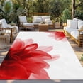 thumbnail image 2 of 3' x 5' Outdoor Rug, Red Flower Outdoor Washable Rug Large Floor Carpet, Boho Modern Floral Abstract Ombre Leaf White Non Shedding Area Rug for Outside Patio RV Porch Deck Balcony Camping Living Room, 2 of 9