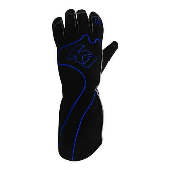 K1 RaceGear 13-RS1-B-S RS1 Reverse Stitch Kart Racing Gloves - Blue & Black - Small