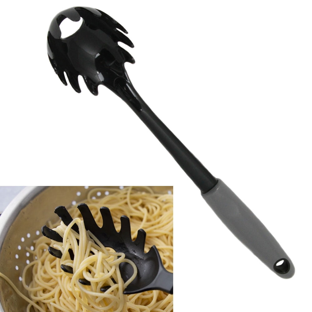Details about   2pk Pasta Spaghetti Server Spoon Fork Scoop Kitchen Tool Utensil Noodle Claw Blk 