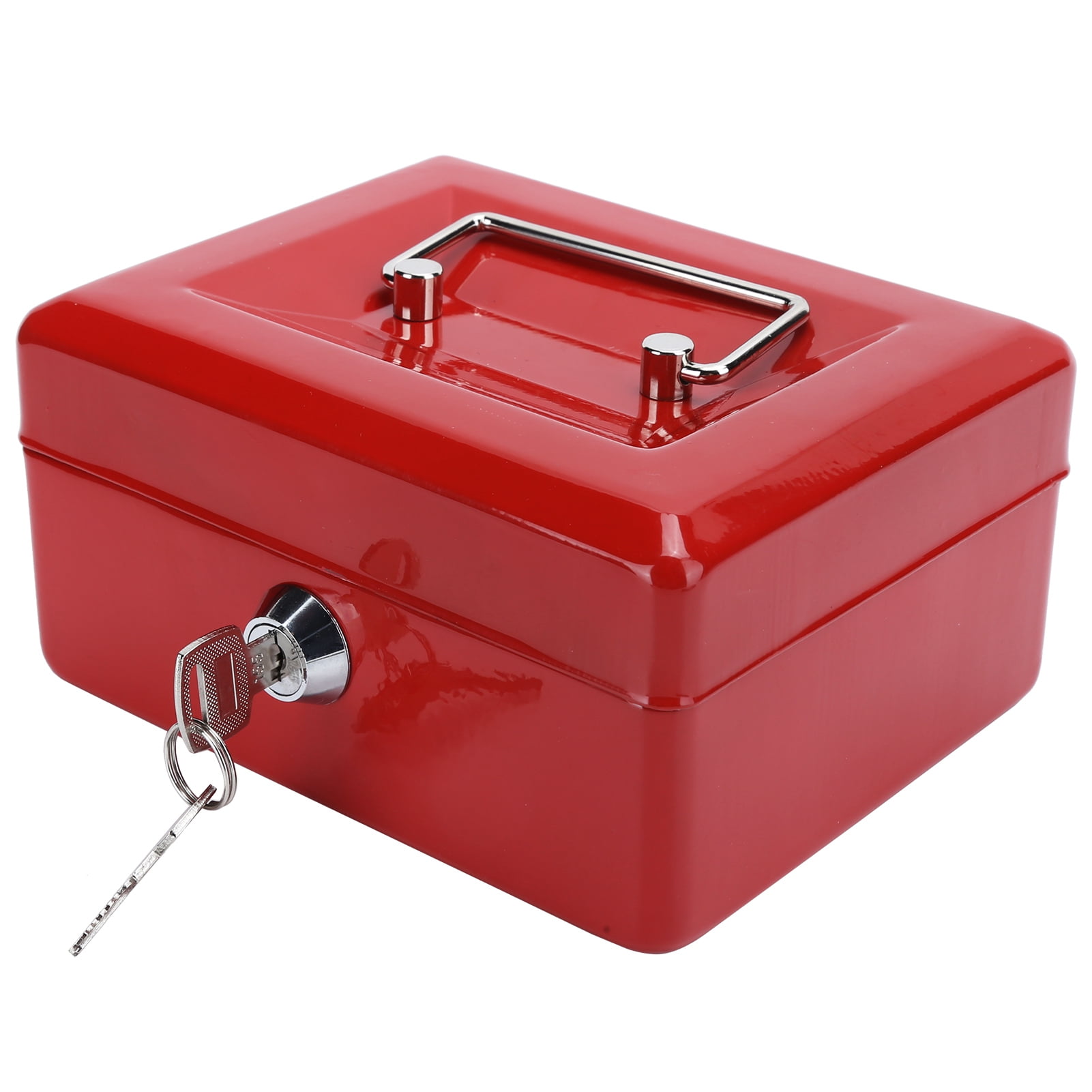 Safe Lock Box, Cash Box, Money Storage Box For Office Home Red