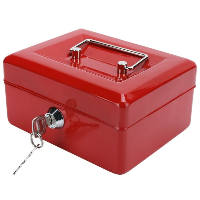 Haofy Cash Box, Lock Case, Mini Portable For Office Home