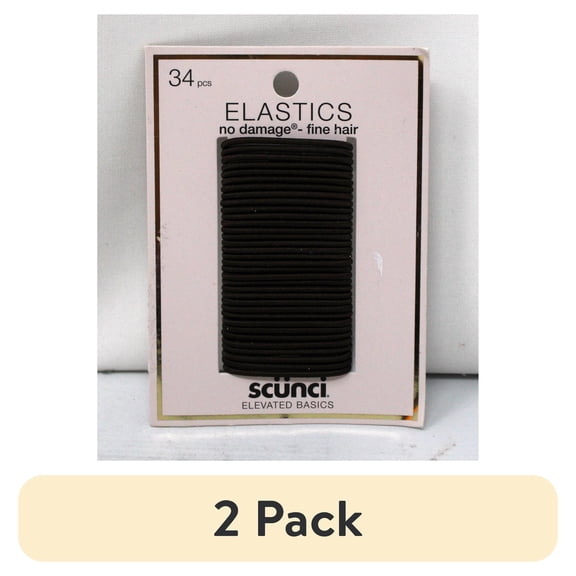 (2 pack) Scunci Elevated Basics Elastics No Damage Fine Hair 34 Count