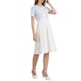 thumbnail image 4 of VESTIDO DE SUÉTER A RAYAS PARA MUJERES INSPIRE CHIC 2025 VERANO MANGA CORTA VESTIDOS DE PUNTO ACAMPANADOS 2XL AZUL CLARO, 4 of 5
