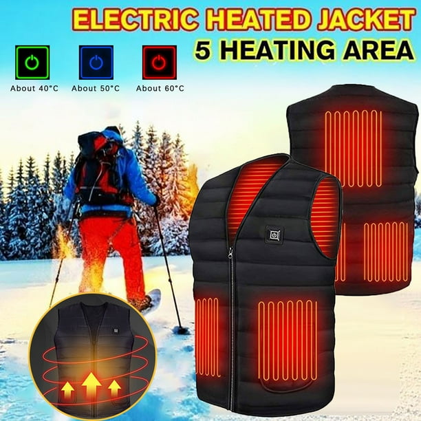 Chaleco calefactable inteligente unisex recargable 3 niveles de calefacción Otoño Invierno ropa al aire libre