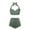 AG, variant on High Waisted Bikini Set for Women Two Piece Tummy Control Vintage Swimsuit Retro Halter Bathing Suit with Bottom(Green,XL)