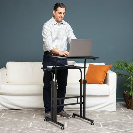 Mind Reader - 2 Tier Sit and Stand Desk XL - Black